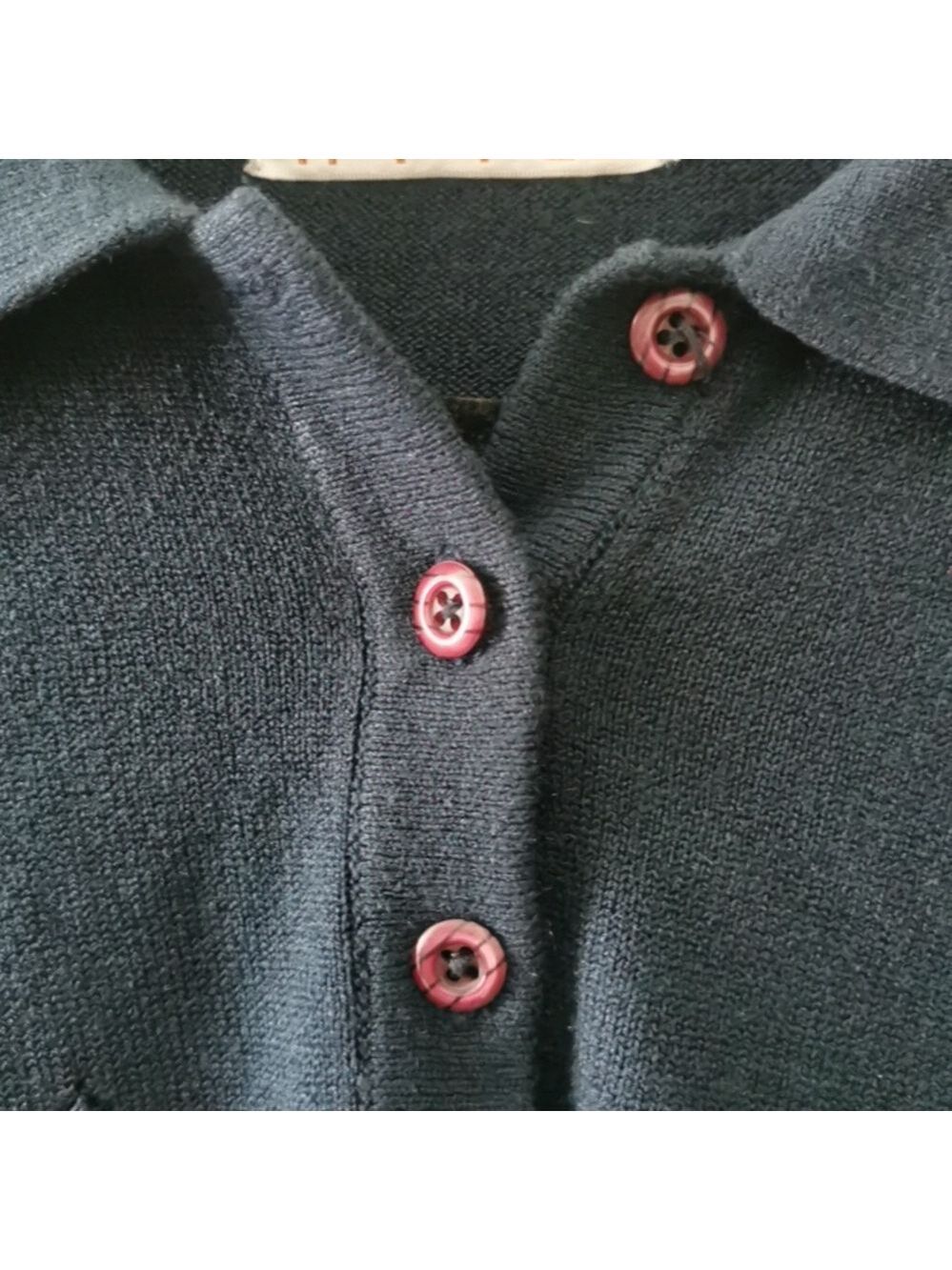 Mens vintage navy merinowool IMAGE collared oldmoney longsleeve sweater. Size XL - Picture 4 of 6